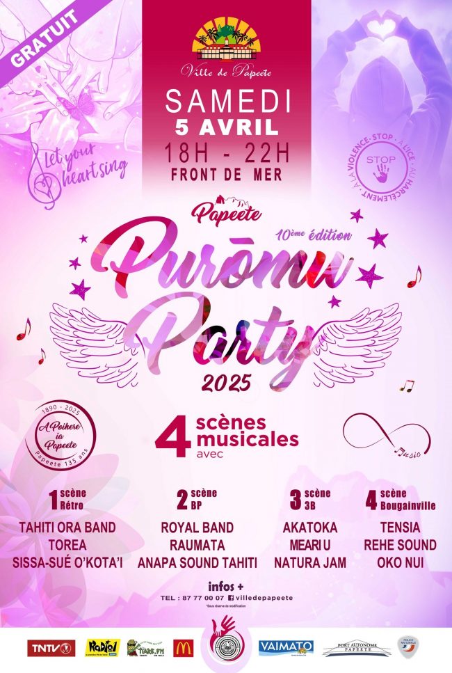 affiche Papeete Puromu Party 2025-2
